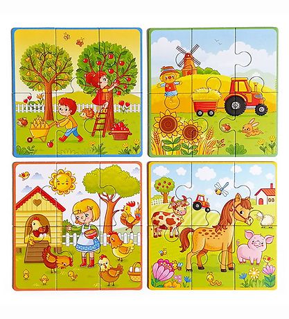 TACTIC Puzzle Game - My First Puzzle - 4x6 Bricks - On The Farm