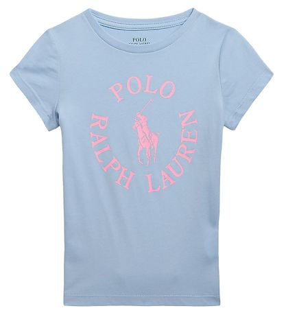 Polo Ralph Lauren Stuttermabolur - Langviður - Ljósblár M. Bleik