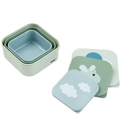 Done by Deer Snackbox - Happy Clouds - 3-Pack - Green