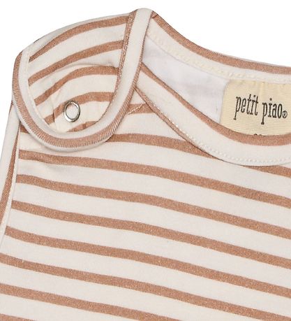 Petit Piao Bodysuit Sleeveless - Striped - Summer Camel/Offwhite