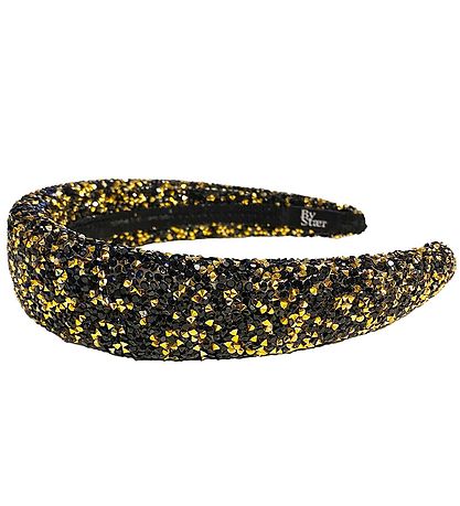 By Stær Hairband - Linen - Glitter - Black/Gold