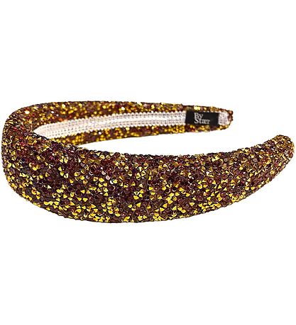 By Str Hairband - Linen - Glitter - Red/Gold