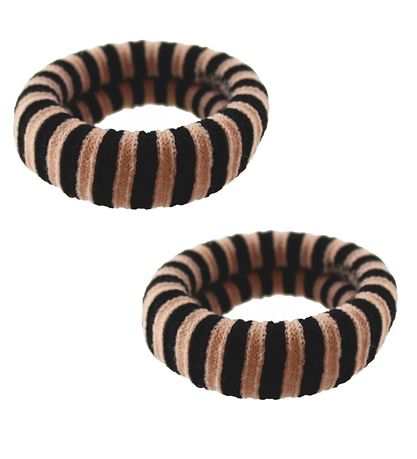 By Stær Hårsnoddar - 3-pack - Ea - Randig Svart/Rosa