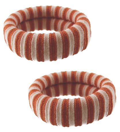 By Stær Haargummis - 3er-Pack - Ea - Gestreift Gebrannt Orange/R