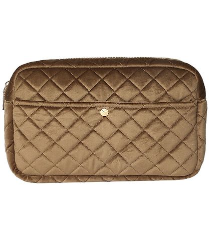 Fan Palm Toiletry Bag - Large - Quilted Velvet - Hazel Nut