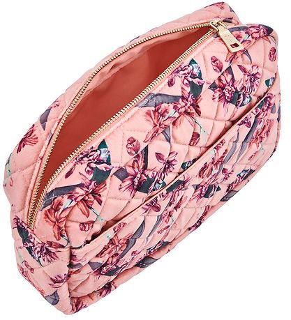 Fan Palm Toiletry Bag - Large - Quilted Velvet - Flawless Rose