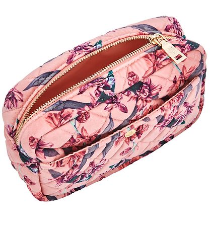 Fan Palm Toiletry Bag - Medium+ - Quilted Velvet - Flawless Rose