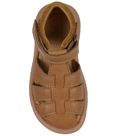 Pom Pom Sandals - Sporty Velcro - Camel