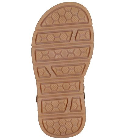 Pom Pom Sandals - Sporty Velcro - Camel