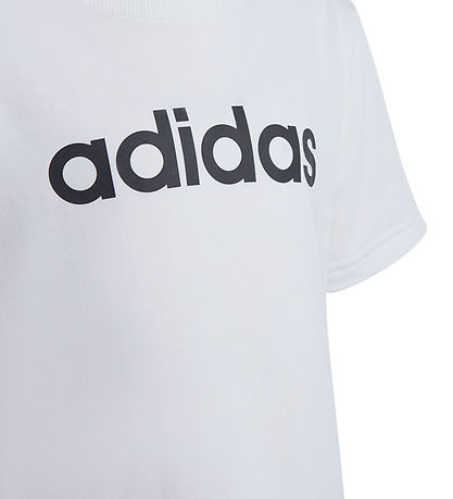adidas Performance Stuttermabolur - LK Lín CO Tee - Hvítt/Svart