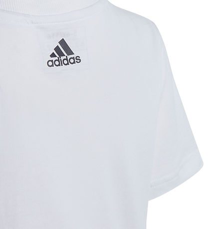 adidas Performance Stuttermabolur - LK Lín CO Tee - Hvítt/Svart