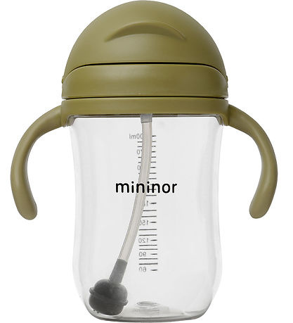 Mininor Becher m. Strohhalme - Tritan - 330 ml - Moosgrün