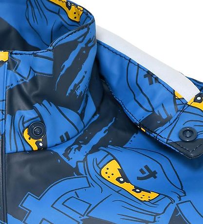 LEGO Ninjago Rain Jacket - PU - Jonathan 103 - Blue w. Ninjas