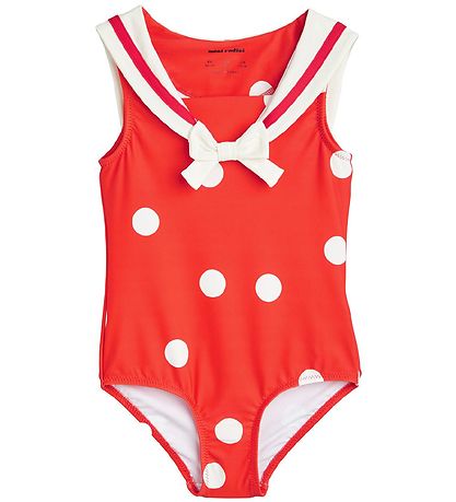 Mini Rodini Sundföt - UV50+ - Sailor Polka Dot - Rautt
