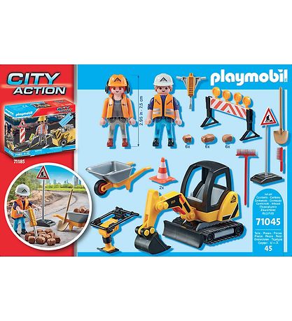 schoorsteen interval Algebraïsch Playmobil City Action - Wegwerkzaamheden - 71045 - 45 Onderdelen