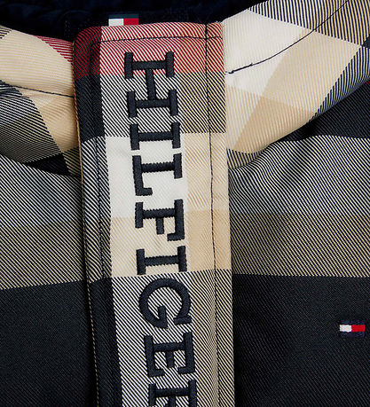 Tommy Hilfiger Puffer Jacket - Global Stripe Check - Red/White/N