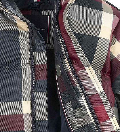 Tommy Hilfiger Puffer Jacket - Global Stripe Check - Red/White/N