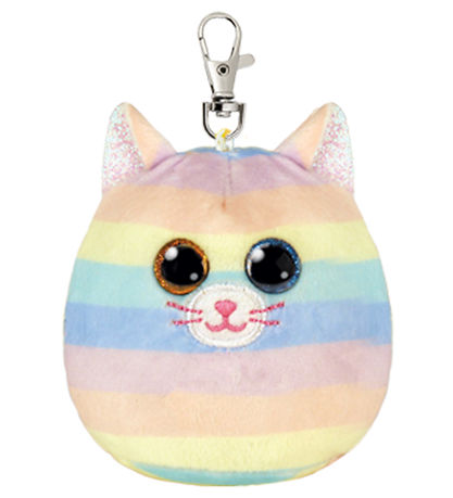 Ty Keychain w. Soft Toy - Squishy Beanies - 9 cm - Heather