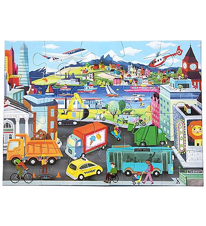 Eeboo Puzzle - 20 Bricks - 28x38 cm - Transportation
