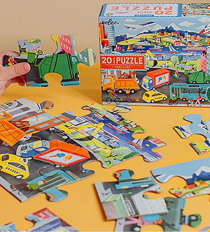 Eeboo Puzzle - 20 Bricks - 28x38 cm - Transportation