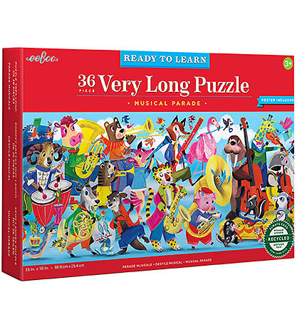 Eeboo Puzzle - 36 Bricks - 88.9x25.4 cm - The Long Music Couple