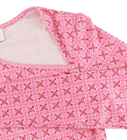 Rosemunde Bluse - Kurz geschnitten - Pink Kachel Print