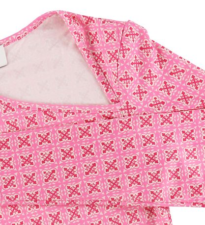 Rosemunde Blouse - Cropped - Pink Tile Print