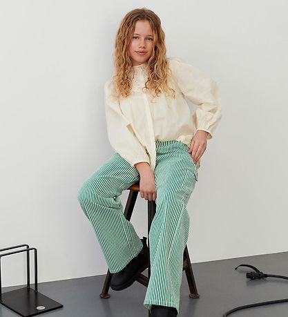 Sofie Schnoor Girls Jeans - Striped - Green