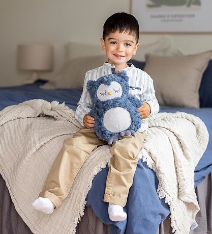 Teddykompaniet Soft Toy - Teddy Heaters - Owl - 35 cm - Blue