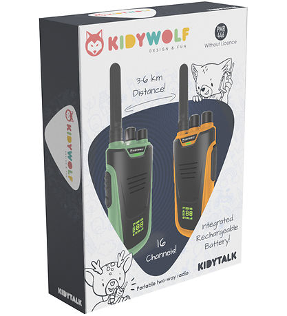 Kidywolf Talstöð - 2 Stk. - Kidytalk - Grænt/Appelsína