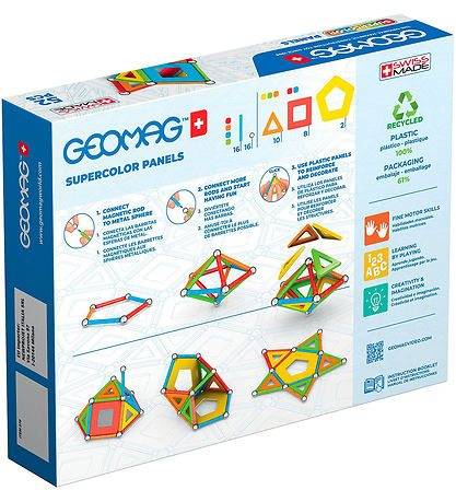 Ensemble d'aimants Geomag - Supercolor Panels Recyclé - 52 Parti