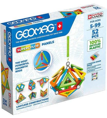 Geomag Magneettisarja - Supercolor-paneelit kierrtetyt - 52 Osa