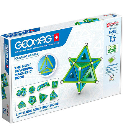 Geomag Jeu d'aimants - Classic+ Panneaux recycls - 114 Parties