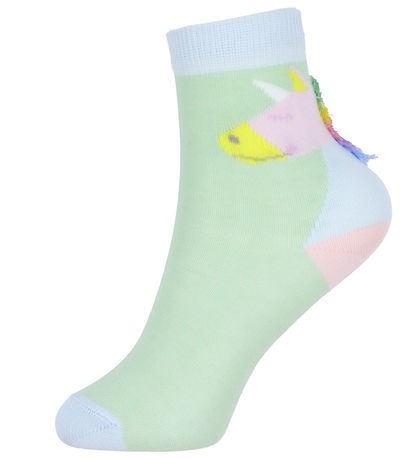 Stella McCartney Kids Socken - 2er-Pack - Rosa/Grün m. Fransen