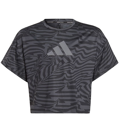 adidas Performance Stuttermabolur - JG TI AOP - Svart