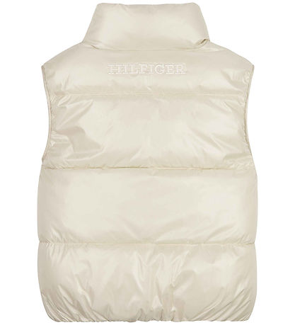 Tommy Hilfiger Dunväst - Blank Short Puffer - Classic+ Beige