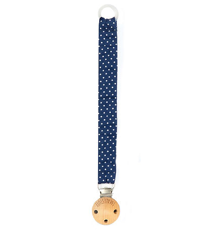 Smallstuff Pacifier Clip - Navy w. Dots