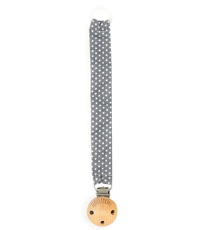 Smallstuff Pacifier Clip - Gray w. Dots