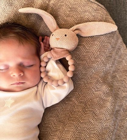 Smallstuff Rattle Teether - Rabbit - Soft Powder