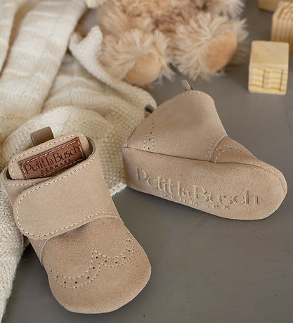Petit La Busch Leder-Krabbelschuhe - Sand