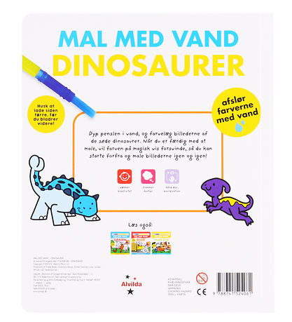 Alvilda Book - Paint With Water Dinosaurs
