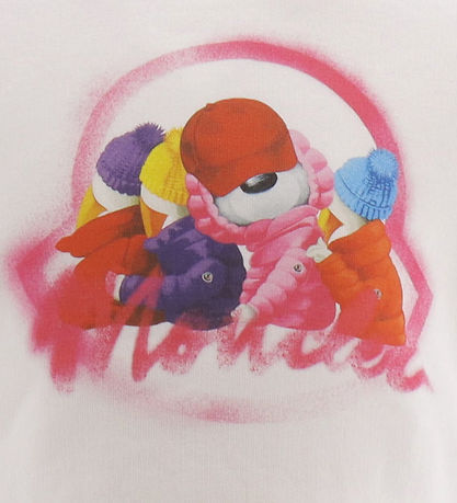 Moncler Sweatshirt - Cropped - White w. Print