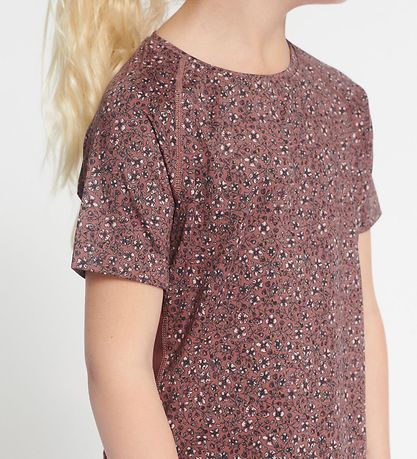 Rethinkit Stuttermabolur - Carla - Rose Brown Blóm