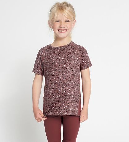 Rethinkit Stuttermabolur - Carla - Rose Brown Blóm