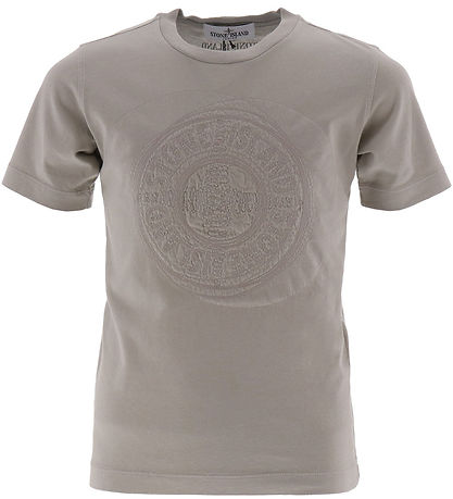 Stone Island Stuttermabolur - Dove Grey M. Lógó