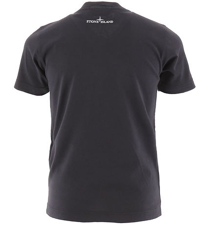 Stone Island Stuttermabolur - Dökkblátt M. Lógó