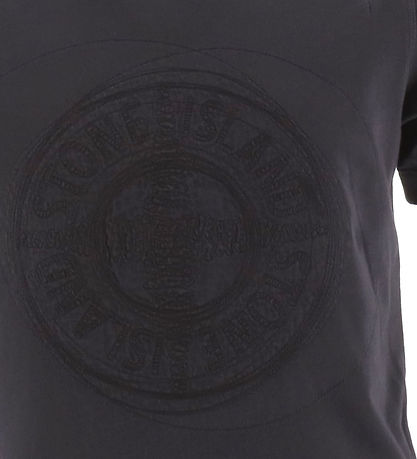 Stone Island Stuttermabolur - Dökkblátt M. Lógó