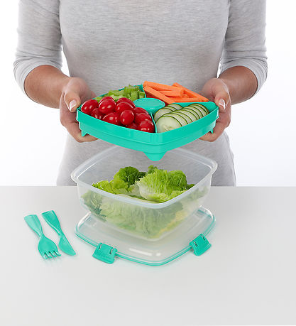 Sistema Lunchbox w. Accessories - Salad Max - 1.63 L - Turquoise