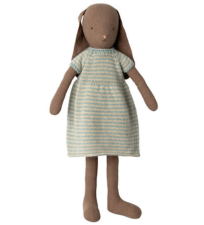 Maileg Soft Toy - Rabbit - Size 4 - 52 cm - Brown - Knitted Dres