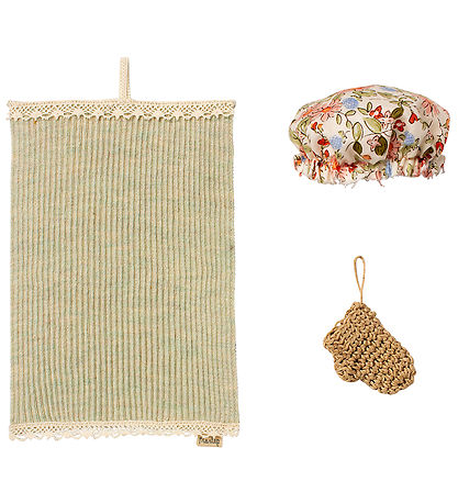 Maileg Friskvård Set - Mini - Handduk/Badhatt/Badhandske